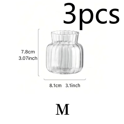 1/2/3pcs Nordic Creative Transparent Vases Glass Bottle Flower Pot Hydroponic Terrarium Arrangement Container Table Vase Decor