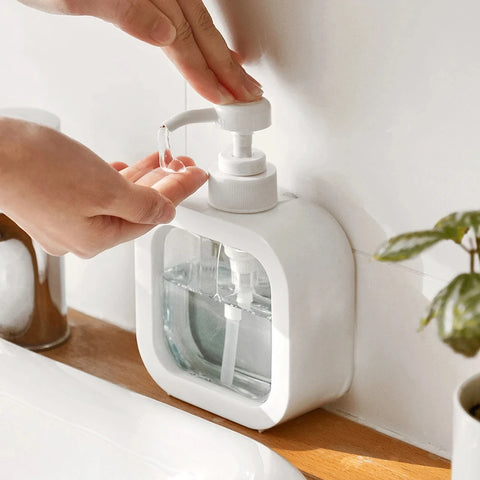 1PC Large Capacity Transparent Soap Dispenser Bottle with Press Pump for Kitchen Bathroom Travel