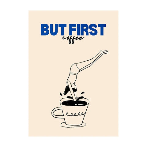 Funny Coffee Club Diver Abstract Canvas Prints Poster Modern Minimalism Art Prints Kitchen Wall Art Home Decor Art Poster Gifts