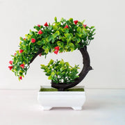 Artificial Plants Bonsai Simulated Tree Potted Plants Fake Flowers Table Potted Ornaments
