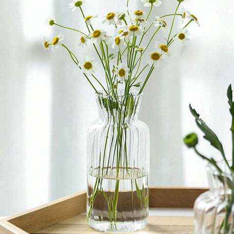 1/2/3pcs Nordic Creative Transparent Vases Glass Bottle Flower Pot Hydroponic Terrarium Arrangement Container Table Vase Decor
