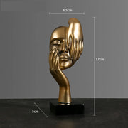 Resin Abstract Mask Statues European Miniature Figurines for Interior Home Office Study Desktop Figure Ornament Decor Gift