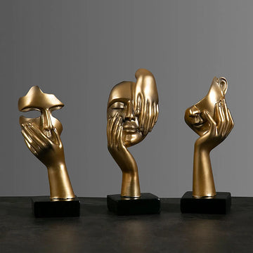 Resin Abstract Mask Statues European Miniature Figurines for Interior Home Office Study Desktop Figure Ornament Decor Gift