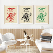 Retro Kitchen Food Cartoon Poster Character Coffee More Espresso Less Depresso Quotes Poster Wall Canvas Painting Room Decor