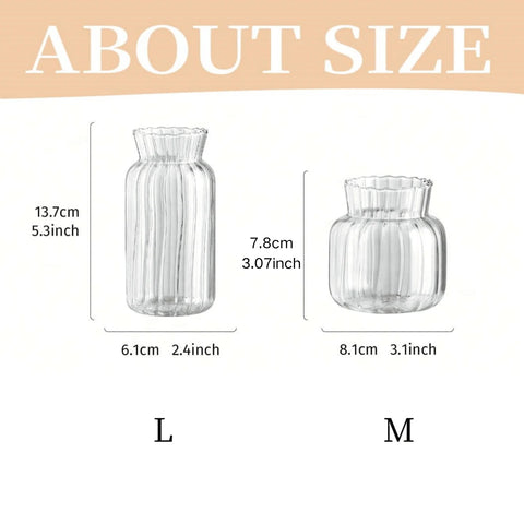 1/2/3pcs Nordic Creative Transparent Vases Glass Bottle Flower Pot Hydroponic Terrarium Arrangement Container Table Vase Decor